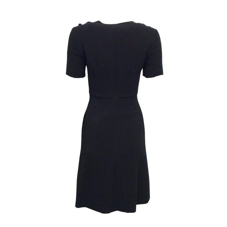 Shop Fendi Knitted Mink Collar Dress In Black