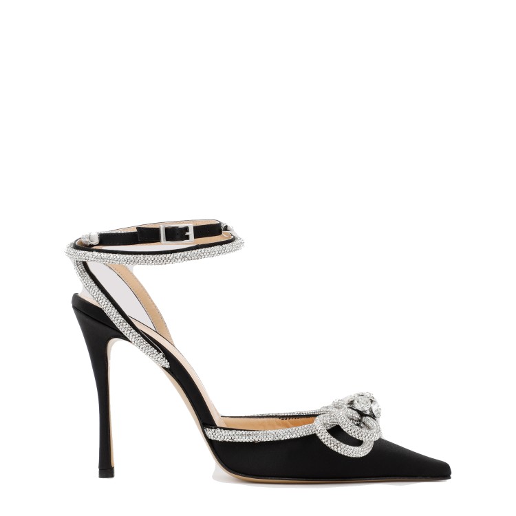 Mach&mach Double Bow 110mm Patent-finish Leather Pumps In Black