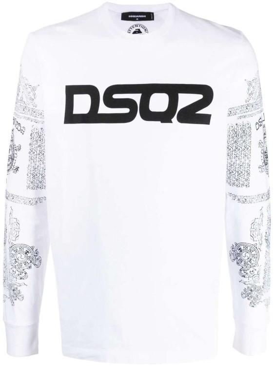 Dsquared2 Distressed-logo-print Sweatshirt In White