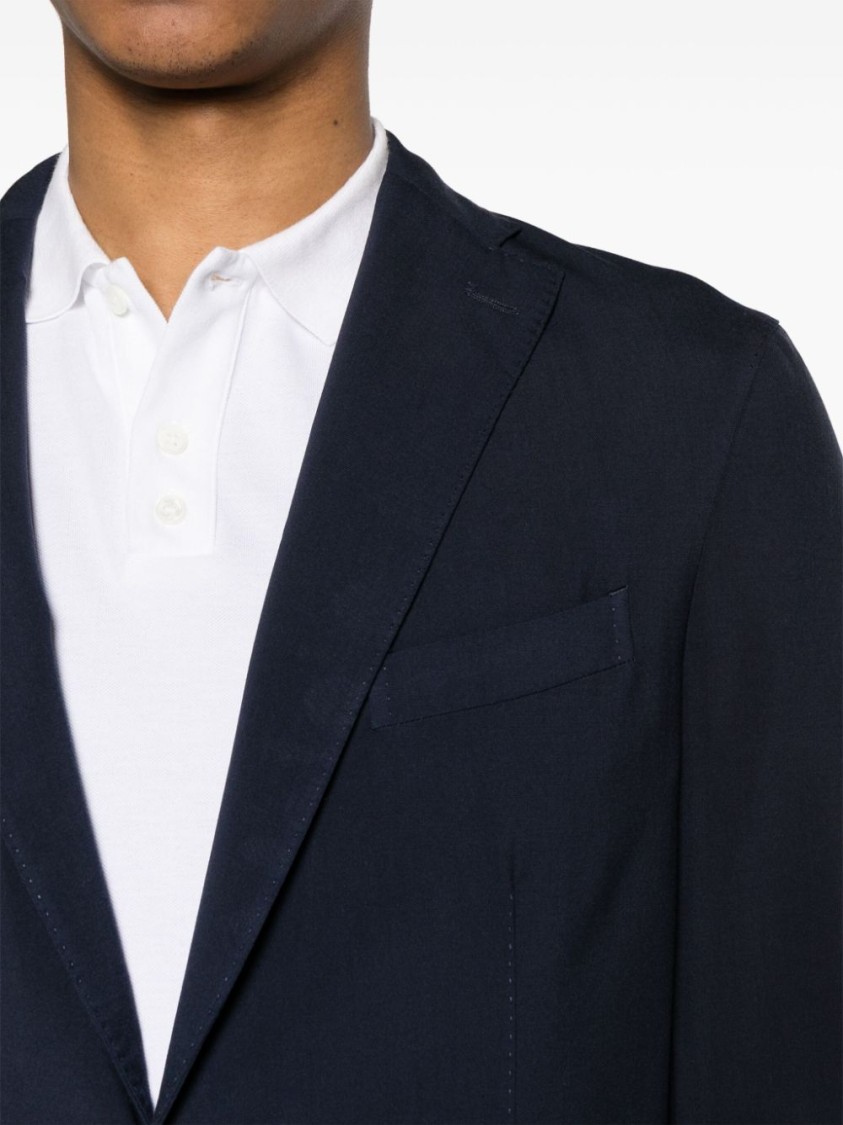 Boglioli Single-breasted Virgin Wool Blazer In Blue
