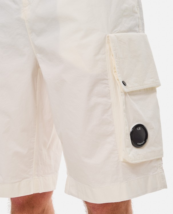 Shop C.p. Company Twill Stretch Cargo Shorts In White