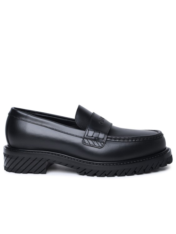 Shop Off-white Military' Black Leather Loafers