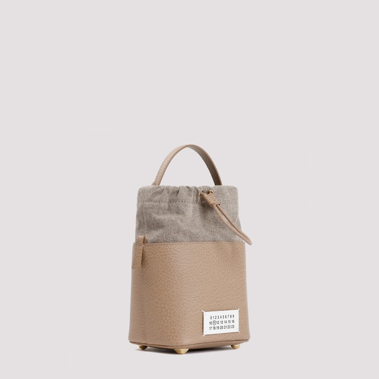 Shop Maison Margiela Biche Leather Bucket Bag In Brown