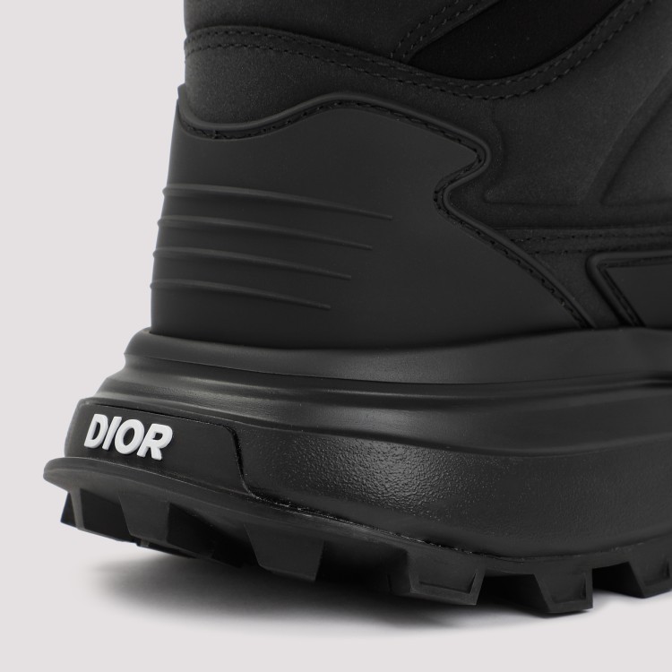 Shop Dior Black Leather High-top Sneakers