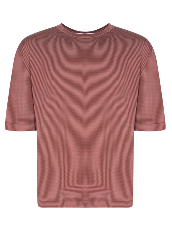 Lardini Cotton T-shirt With Round Neck And Short Sleeves In Pink