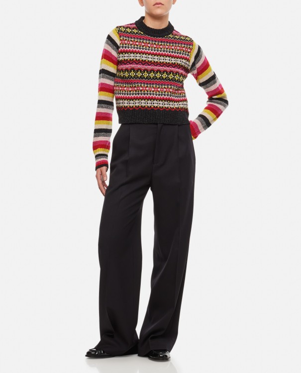 Shop Molly Goddard Charlie Lambswool Crewneck Sweater In Black