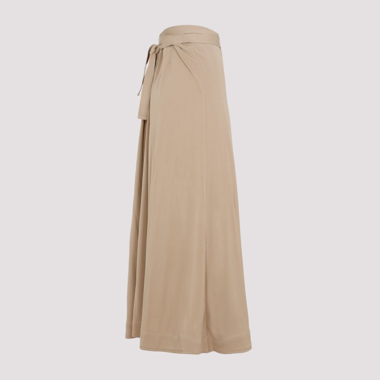 Totême Beige Tie-waist Wrap Skirt In Brown