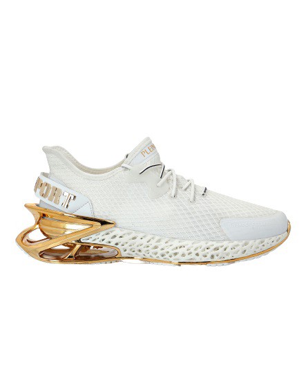 Plein Sport Thunder Force Lace-up Sneakers In White