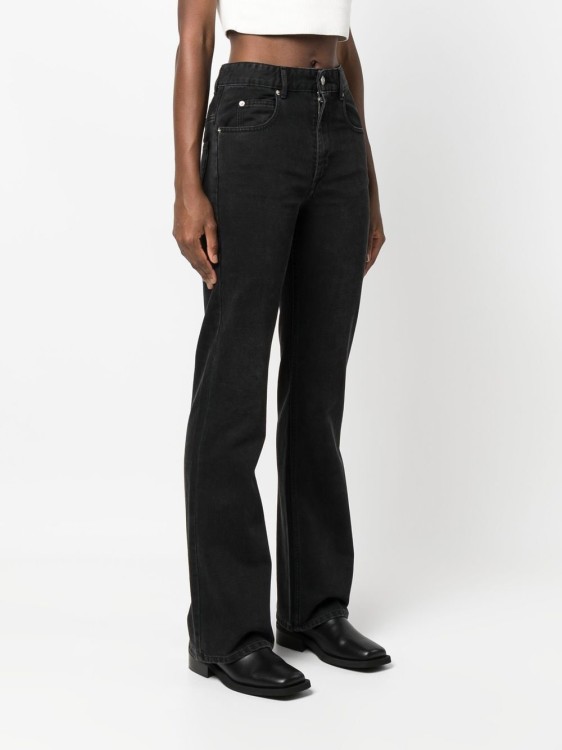 Shop Isabel Marant Étoile High-rise Flared Denim Jeans In Black