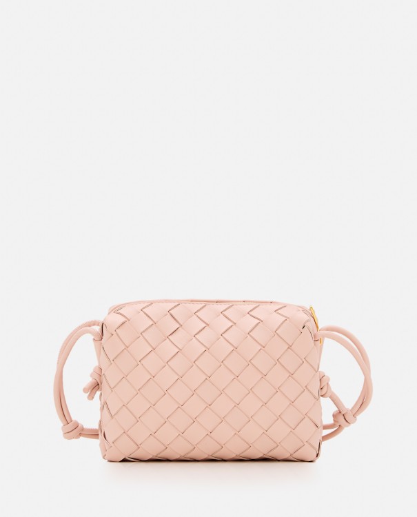 Shop Bottega Veneta Mini Loop Leather Camera Bag In Pink