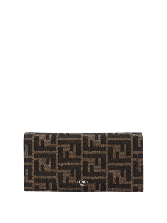 Shop Fendi Ff Fabric Card Wallet In Black