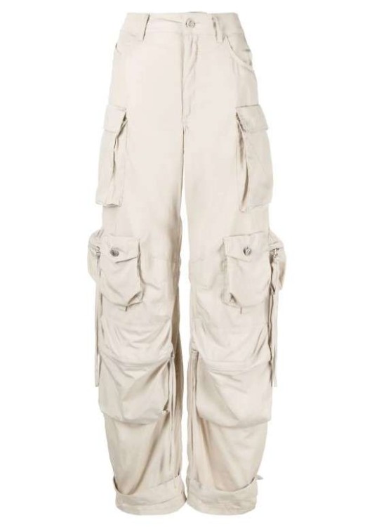 Attico High-waisted Cargo Trousers In Neutrals