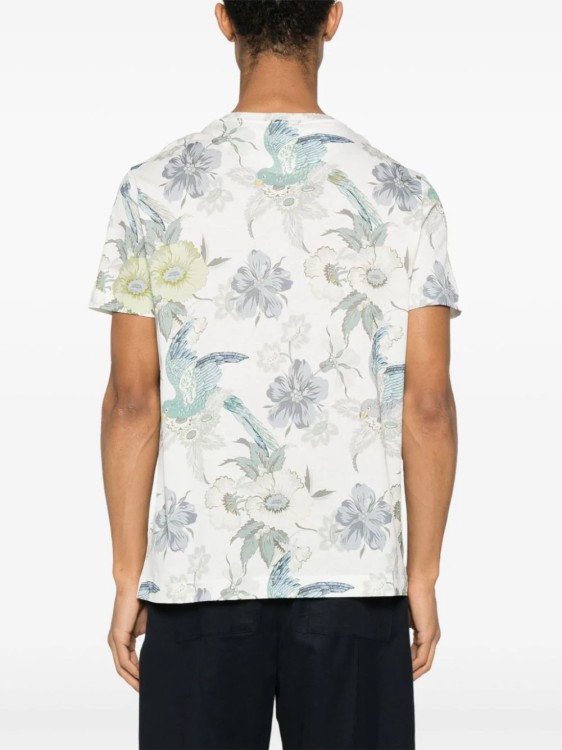 Shop Etro White Bird-flower Prints T-shirt