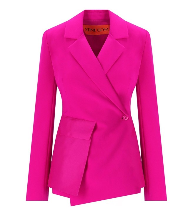 Shop Stine Goya Amena Fuchsia Blazer In Pink