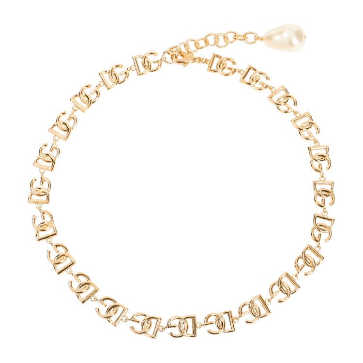 Dolce & Gabbana Dg Logo Golden Logo Brass Necklace