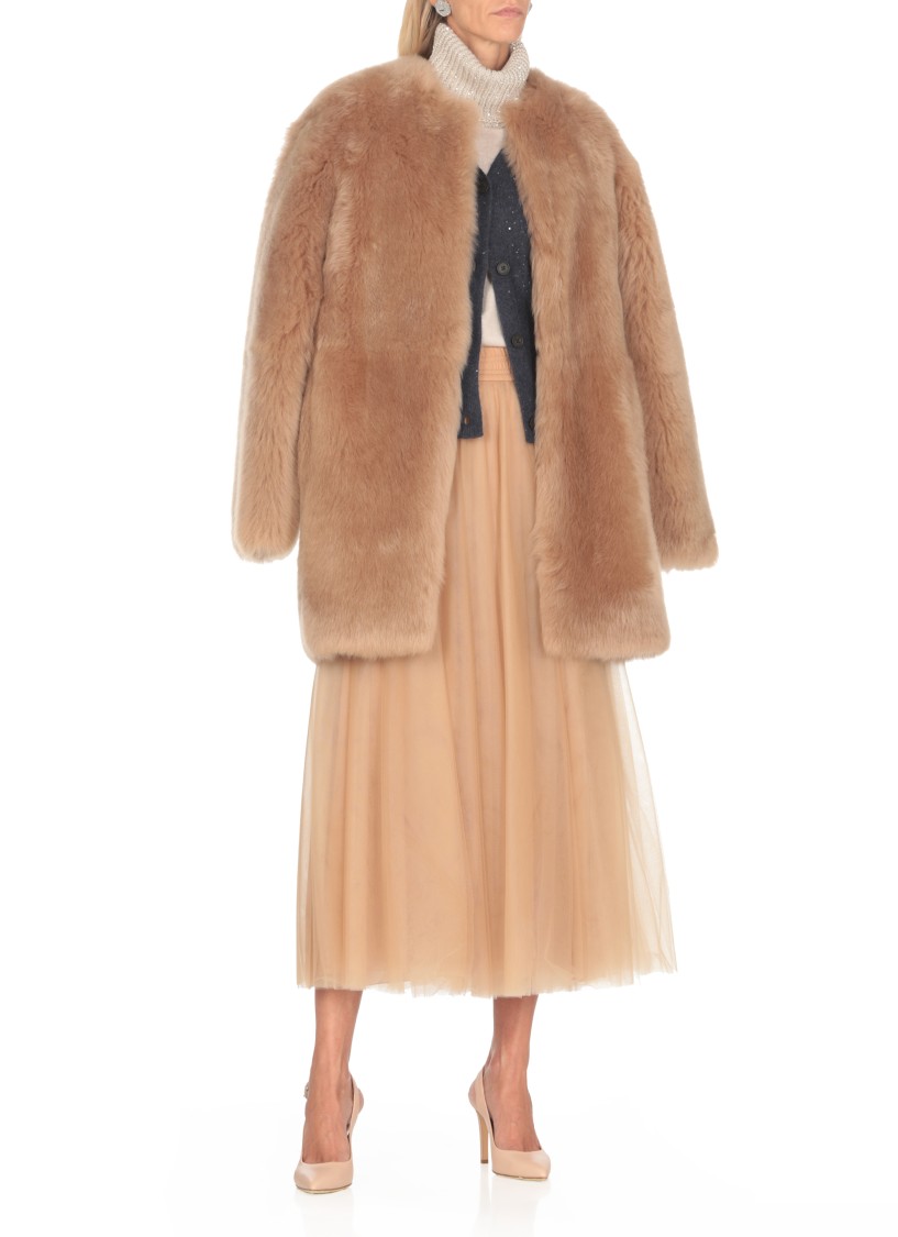 Fabiana Filippi Long-sleeved High-necked Sweater In Neutrals