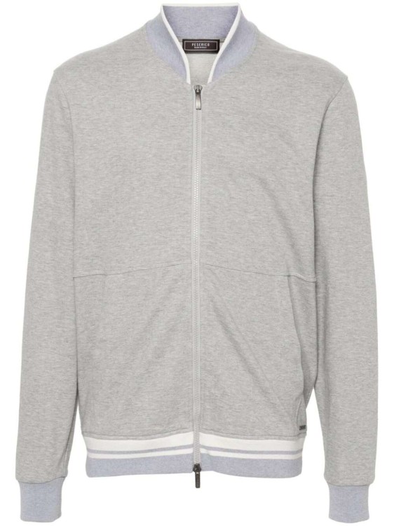 Shop Peserico Cotton Zipped Sweatshirt In Grey