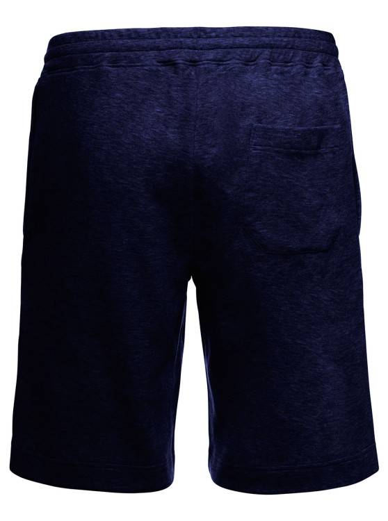 Shop Gaudenzi Blue Cotton Bermuda Shorts With Drawstring In Black
