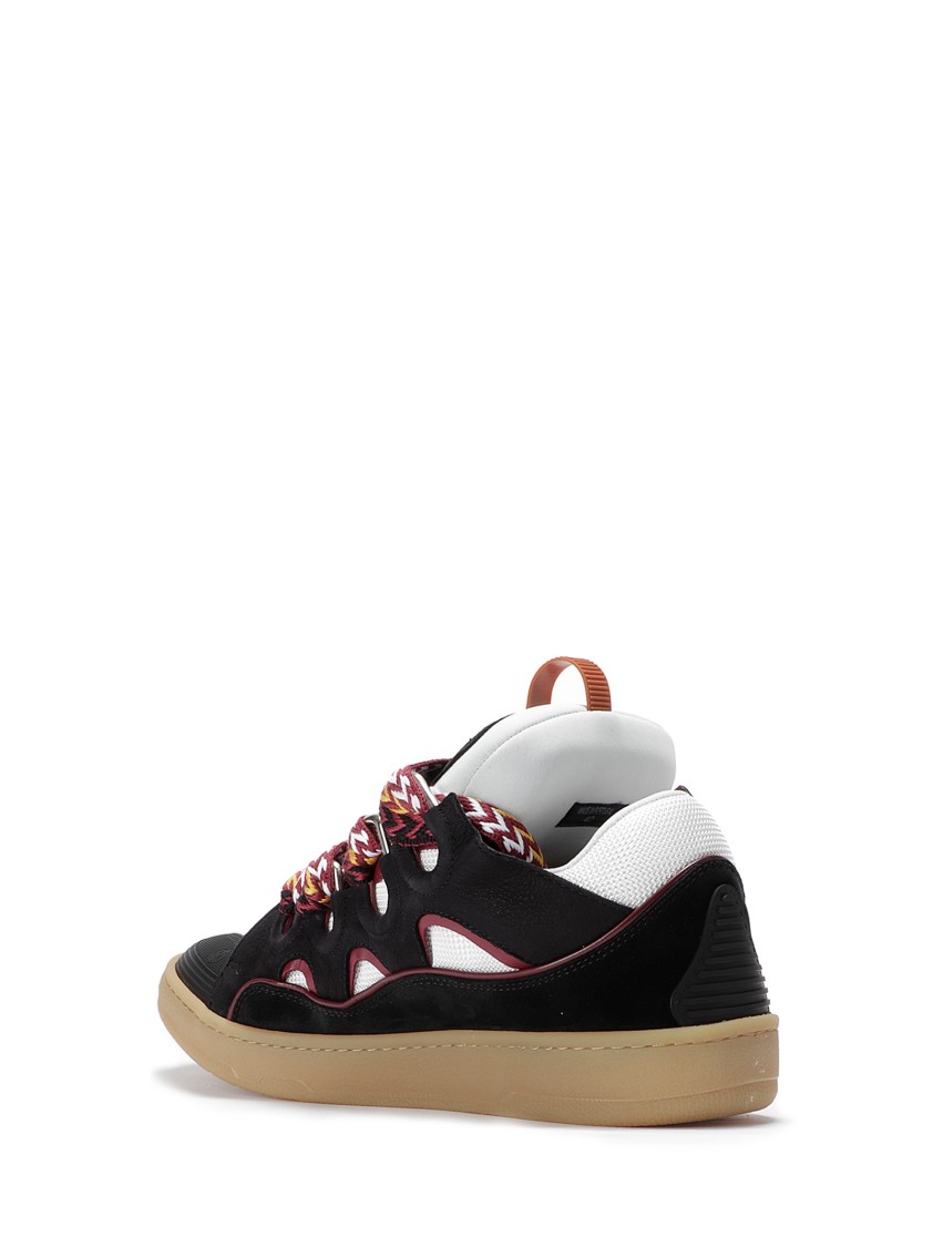 Shop Lanvin Suede Sneakers With Two-tone Laces In Black