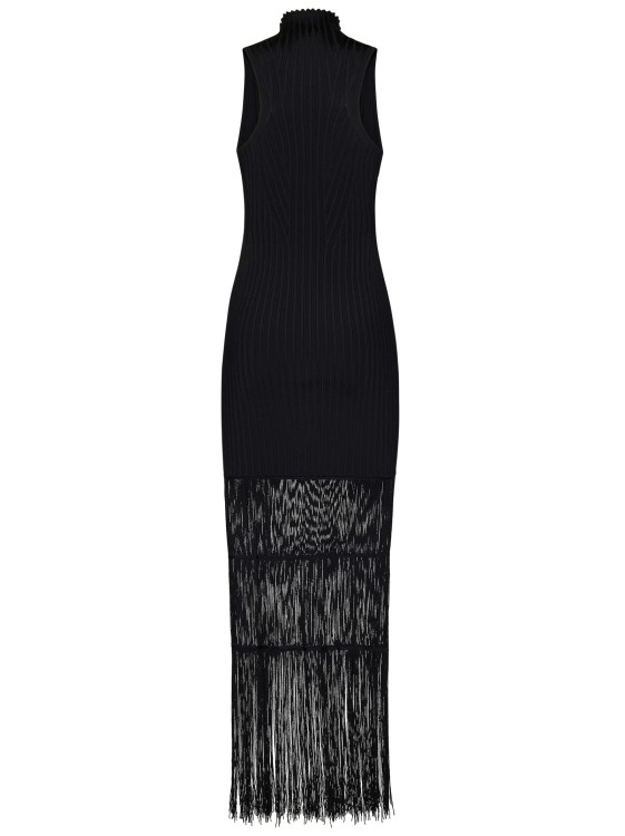 Shop Khaite Ny Black Ribbed Knit Turtleneck Maxi Dress