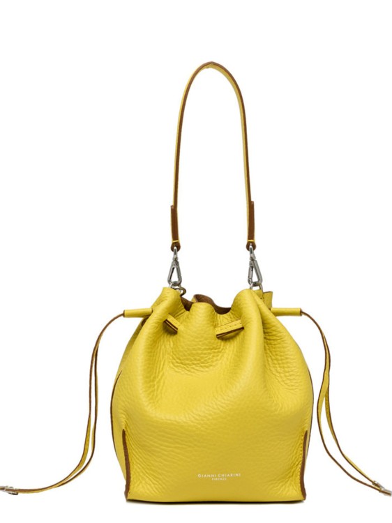 Gianni Chiarini Yellow Joy Bucket Bag In Gold