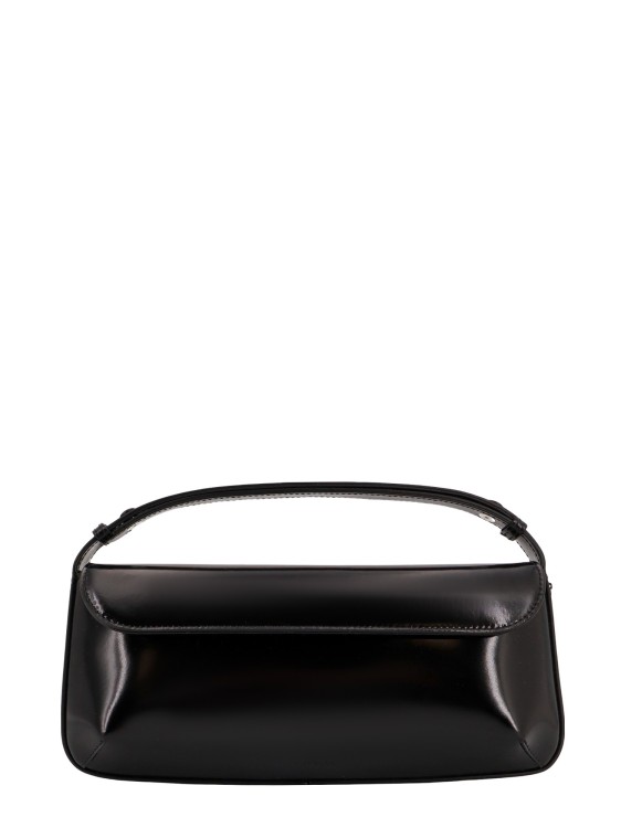 Courrèges Leather Handbag With Metal Logo In Black