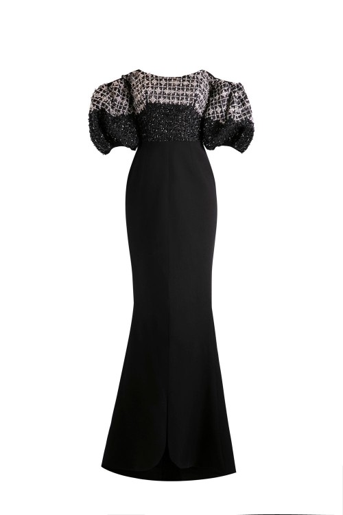 Saiid Kobeisy Off-shoulder Crepe Dress With Beading In Black