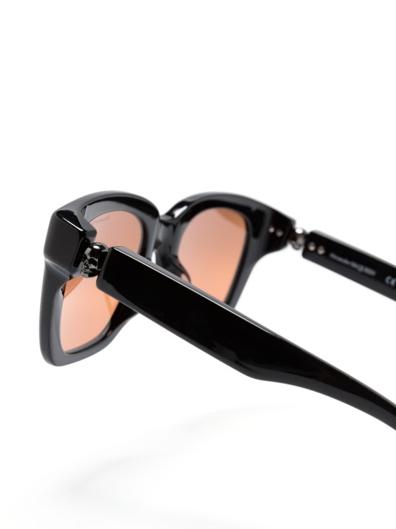 Shop Alexander Mcqueen Black Square Frame Sunglasses