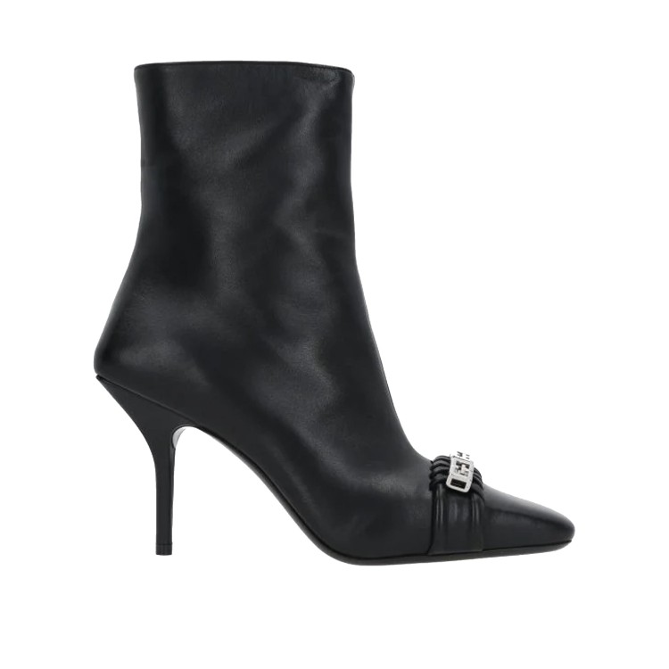 Shop Givenchy Black Leather Boots In Neutrals