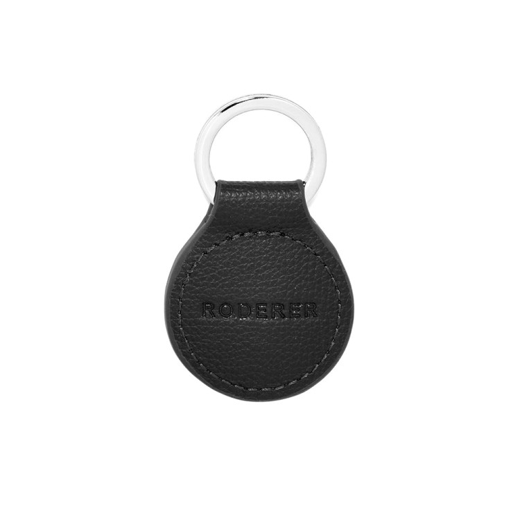 Shop Roderer Award Round Key Ring - Italian Leather Black