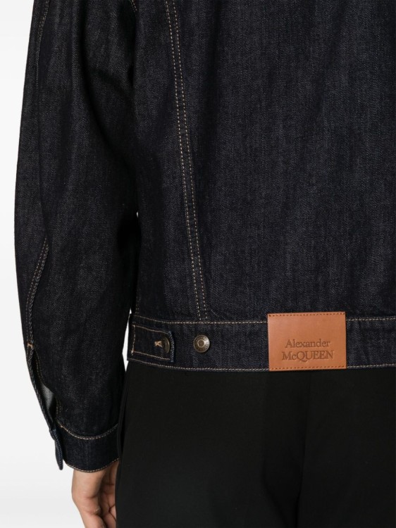Shop Alexander Mcqueen Indigo Denim Jacket In Black