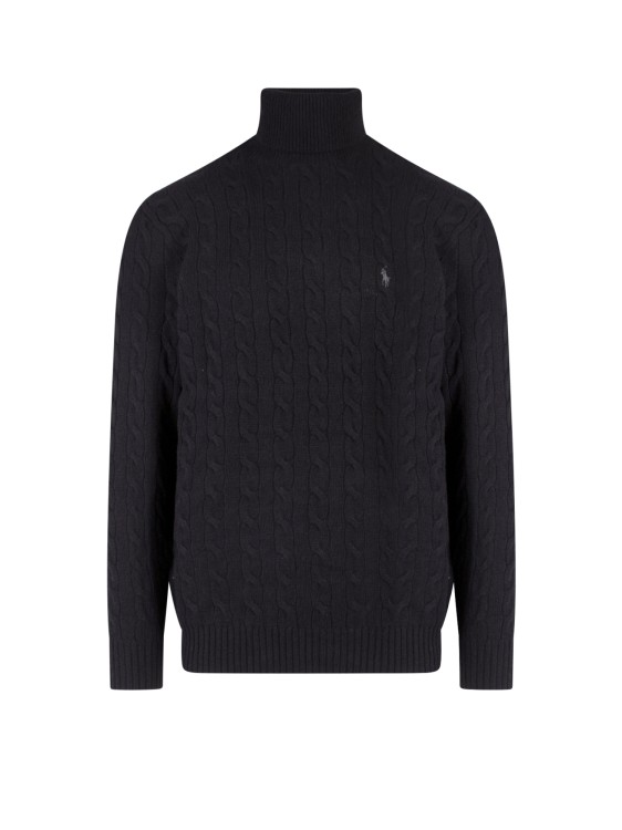 Shop Polo Ralph Lauren Wool And Cashmere Sweater With Frontal Logo In Black