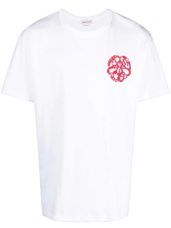 Alexander Mcqueen White Skeleton Seal T-shirt