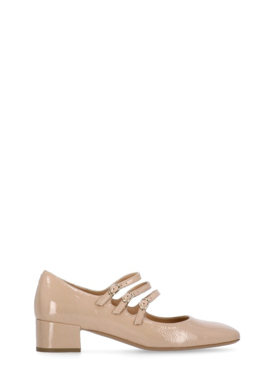 Fru Pink  Leather Mary Jane Shoes In Gold