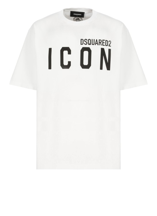 Dsquared2 White Crewneck T-shirt With Maxi Logo Print On The Front In White