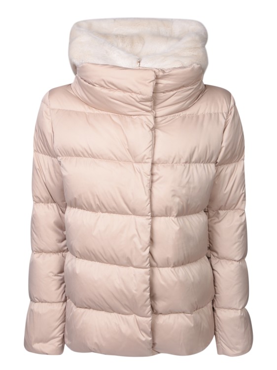Herno Beige Padded Jacket With Faux Fur Hood In Neutrals