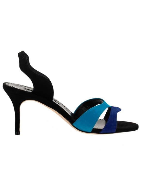 Shop Manolo Blahnik Open Toe Sandals In Blue