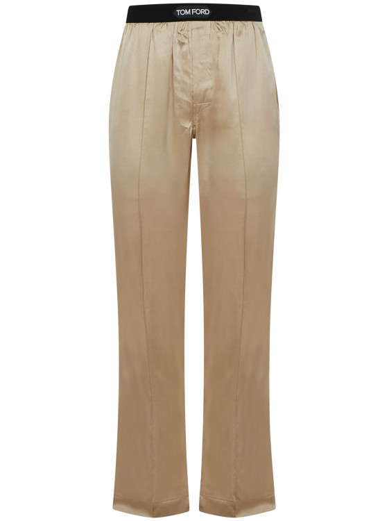 Tom Ford Nude-colored Silk Satin Pajama Pants In Neutrals