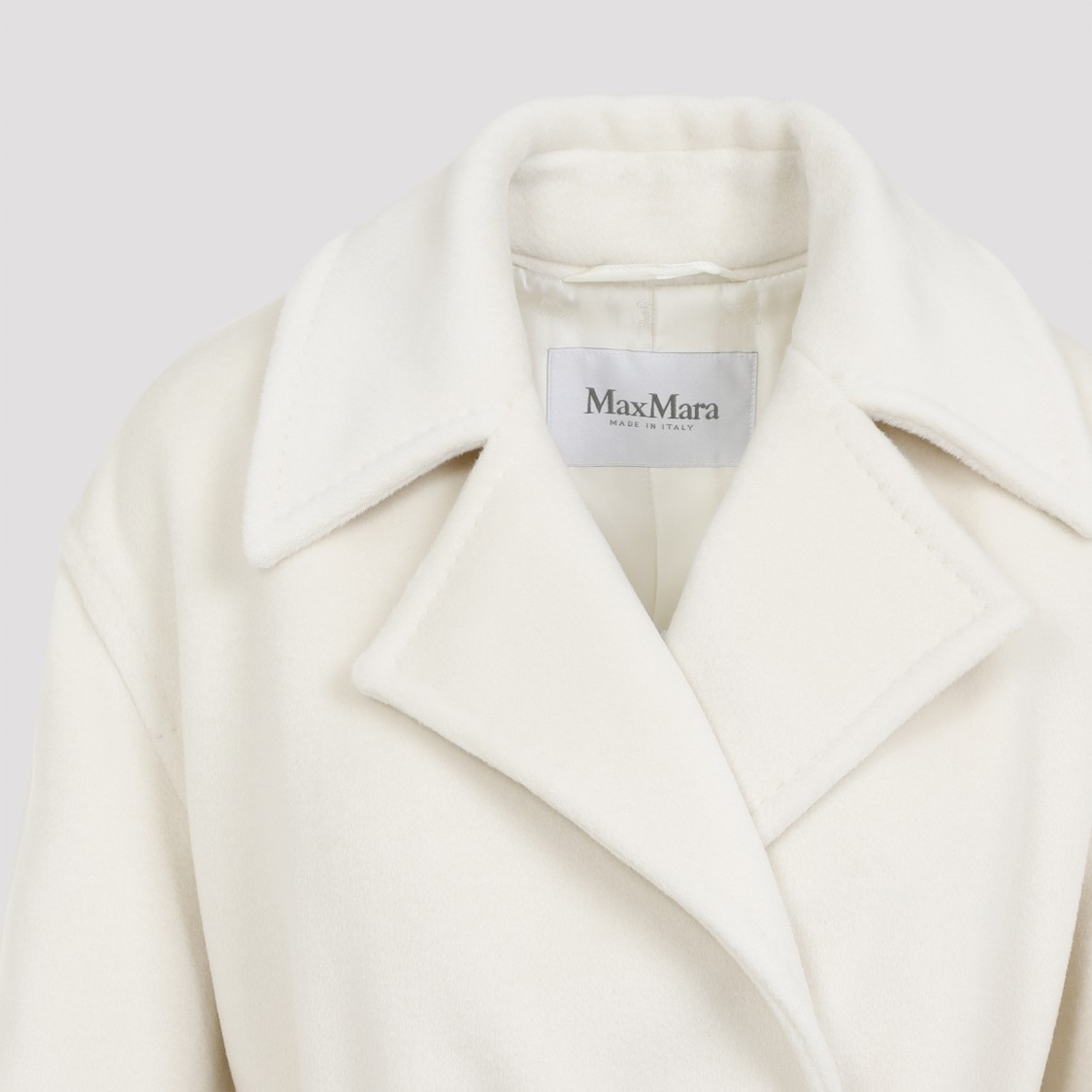 Max Mara White Alpaca Fragore Orsetto Biver Coat In White
