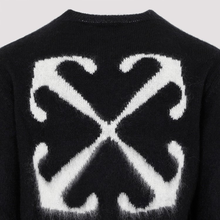 Shop Off-white Black Mohair Arrow Knit Crewneck