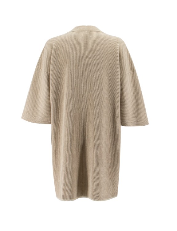 Shop Panicale Beige Long Knitted Cardigan In Neutrals