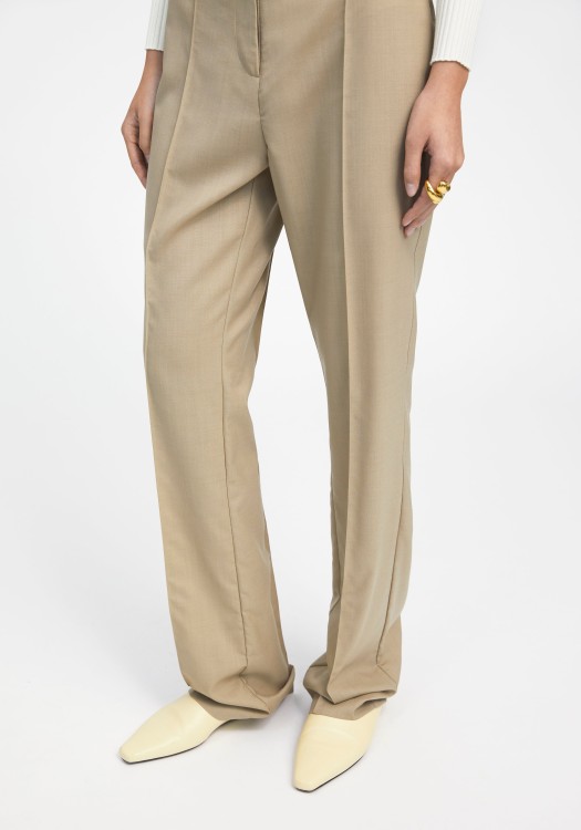 Shop Aeron Aves - Slim Tailored Wool Pants In Neutrals