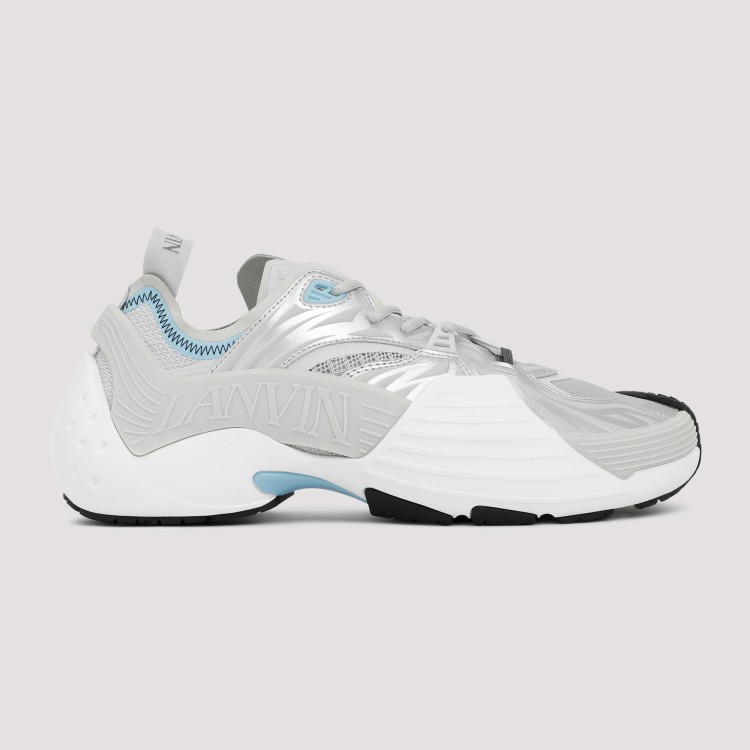 Shop Lanvin Metallic Silver Flash X Sneakers In White