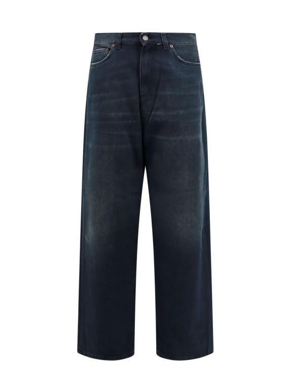 Shop Haikure Cotton Trouser With Back Logo Patch In Blue