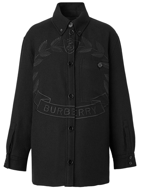 Shop Burberry Embroidered Layered Jacket In Black