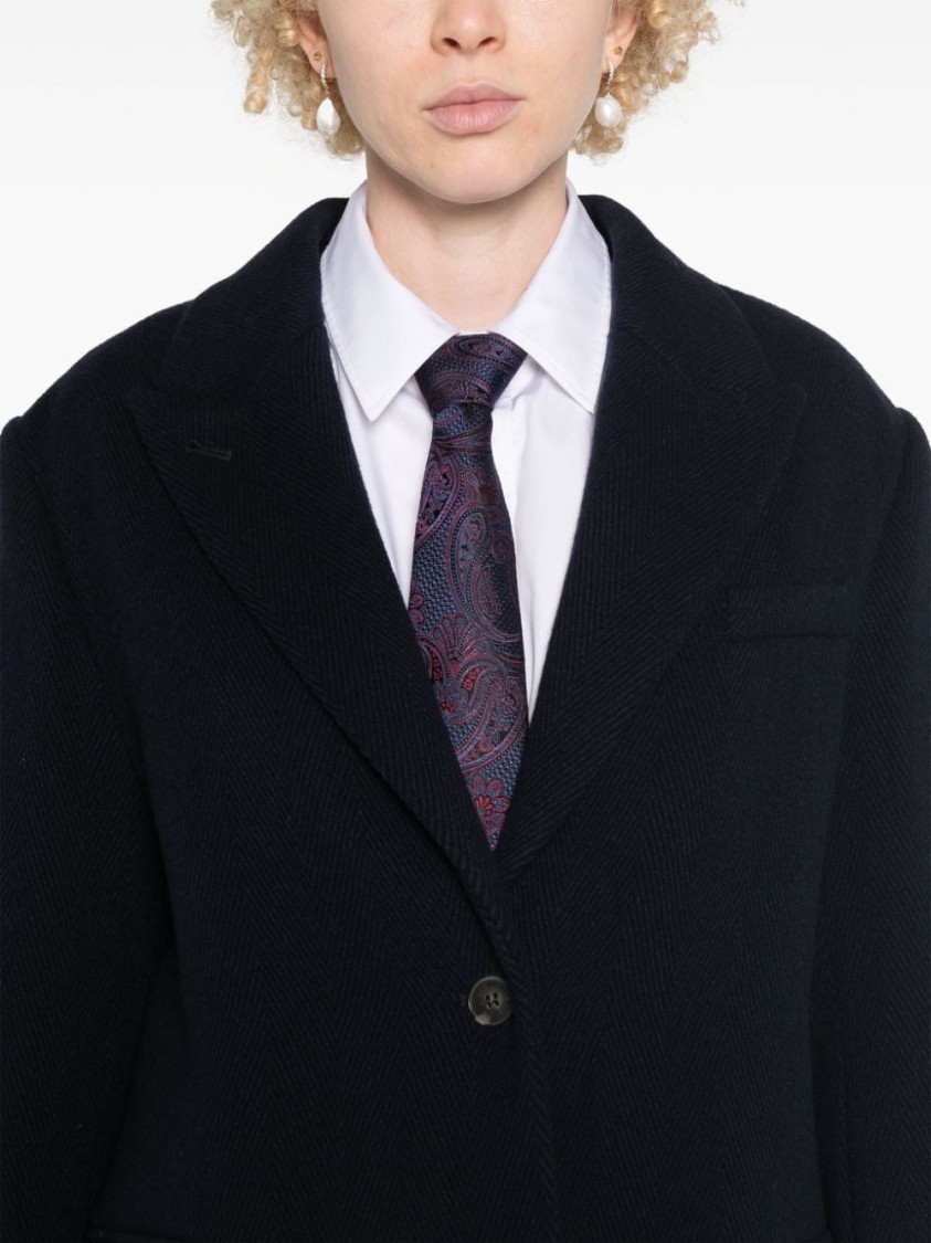 Calvin Klein Tailored Long Coat With Classic Notch Lapel And Silhouette In Black