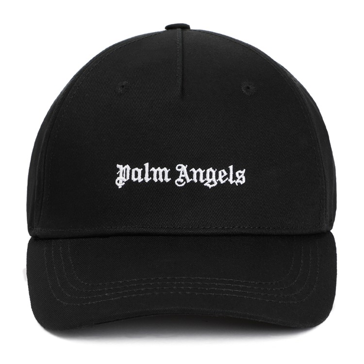 Shop Palm Angels Black Cotton Logo Cap