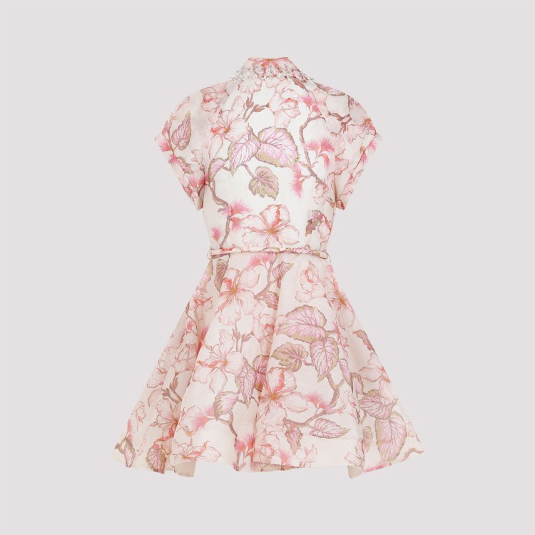 Shop Zimmermann Matchmaker Flip Coral Linen Silk Dress In Neutrals