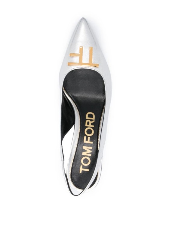 Shop Tom Ford Silver Emblem Heeled Shoes In White