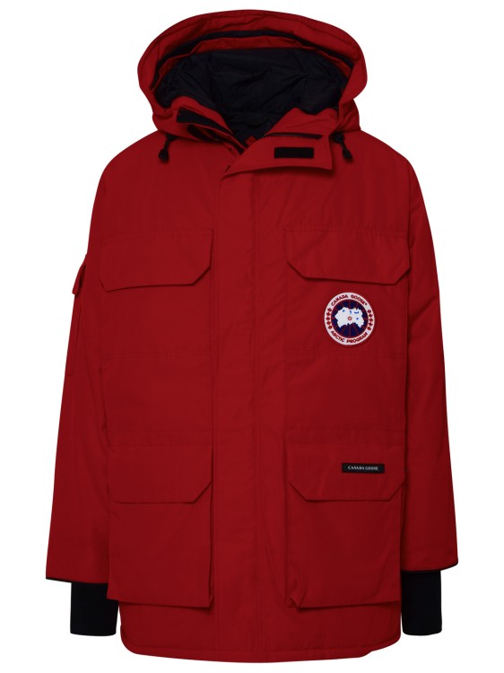 Shop Canada Goose Expedition Parka In Red Cotton Blend